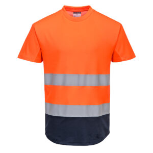 Tvåfärgad varsel-T-shirt med meshpaneler