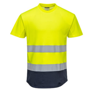 Alternative view of Tvåfärgad varsel-T-shirt med meshpaneler