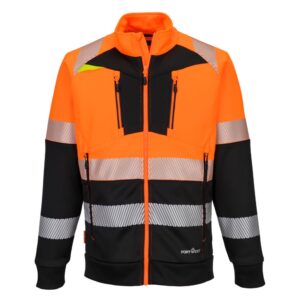 DX4 Hi-Vis klass 1 Sweatshirt med dragkedja och trattformad hals
