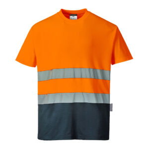 Tvåfärgad varsel-T-shirt i bomullsblandning