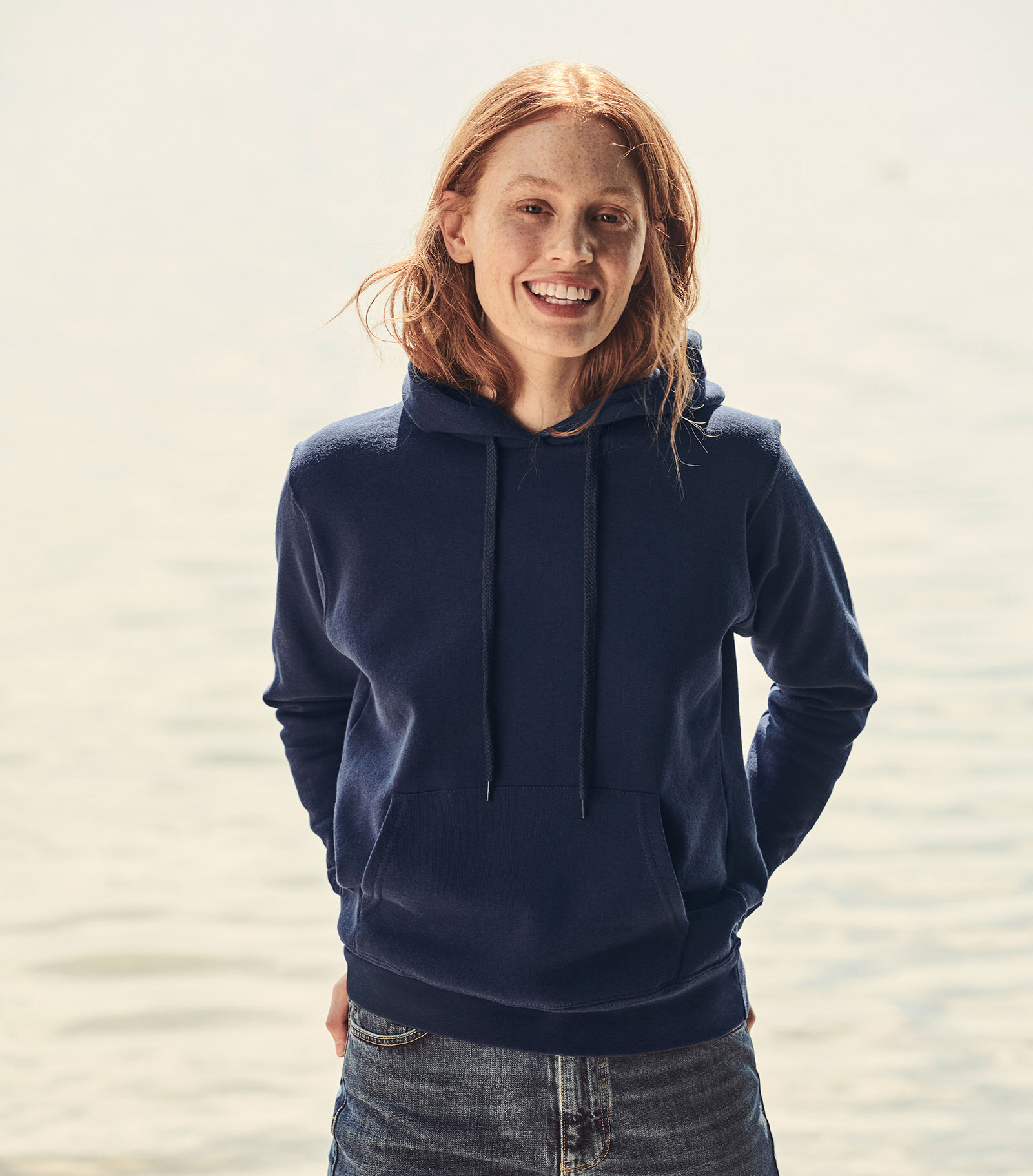 Ladies Classic Hooded Sweat - DarkHeatherGrey