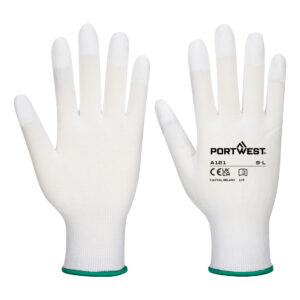 PU Fingertopps Handske - Vit