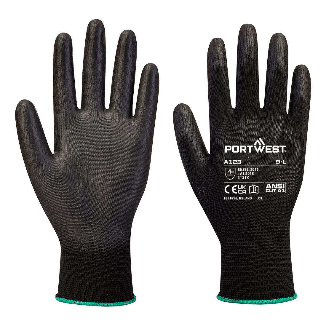 PU-handske Latexfri - Full kartong (144) - Svart