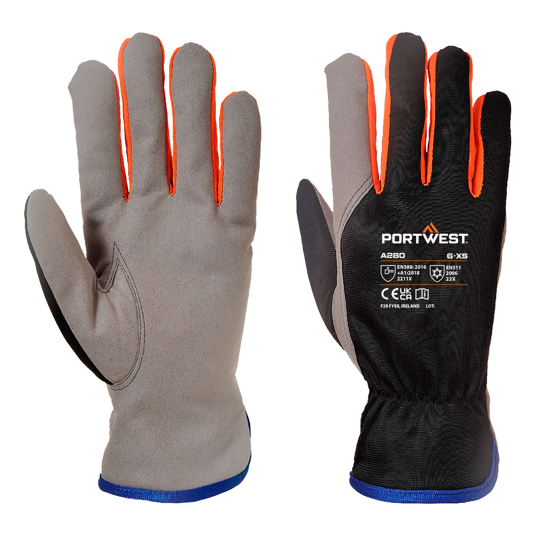 Wintershield Handske - Svart/Orange