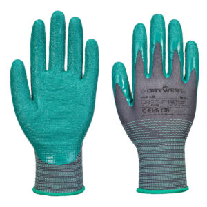 Nitrilhandske Grip 15 med rynkor – 12-pack - Grått/grönt