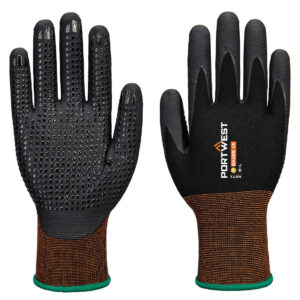 GP Grip 15 nitrilhandskar med mikroskum och prickar - Svart
