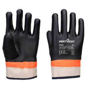 Grip PVC Sandy-handske med dubbel beläggning - Svart/Orange