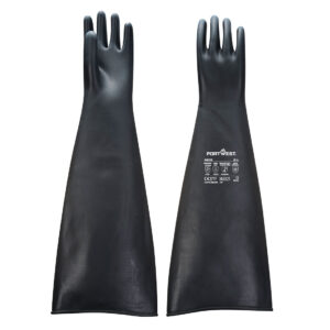 Heavyweight Latex Rubber Gauntlet 600mm - Svart