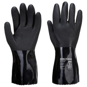 ESD PVC Chemical Gauntlet - Svart