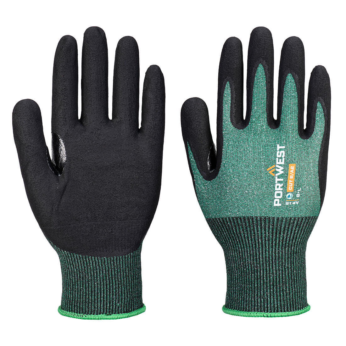 SG Cut B18 Eco Nitrilhandske – 12-pack - Grön/Svart
