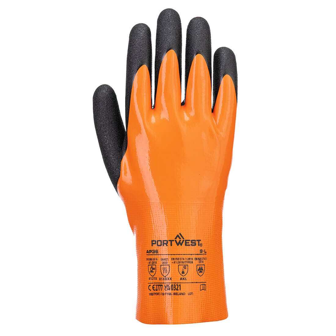 Grip 15 Nitrilhandske - Orange/Svart