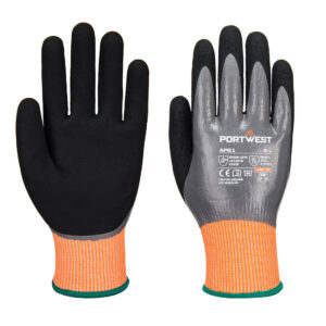 Cut F15 Nitril Aqua Handske - Grå/Svart
