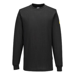 Antistatisk ESD långärmad t-shirt - Svart