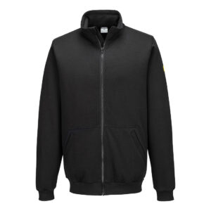Antistatisk ESD ZIP sweatshirt - Svart