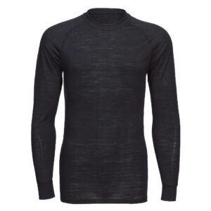 Långärmad t-shirt i Merinoull - Svart