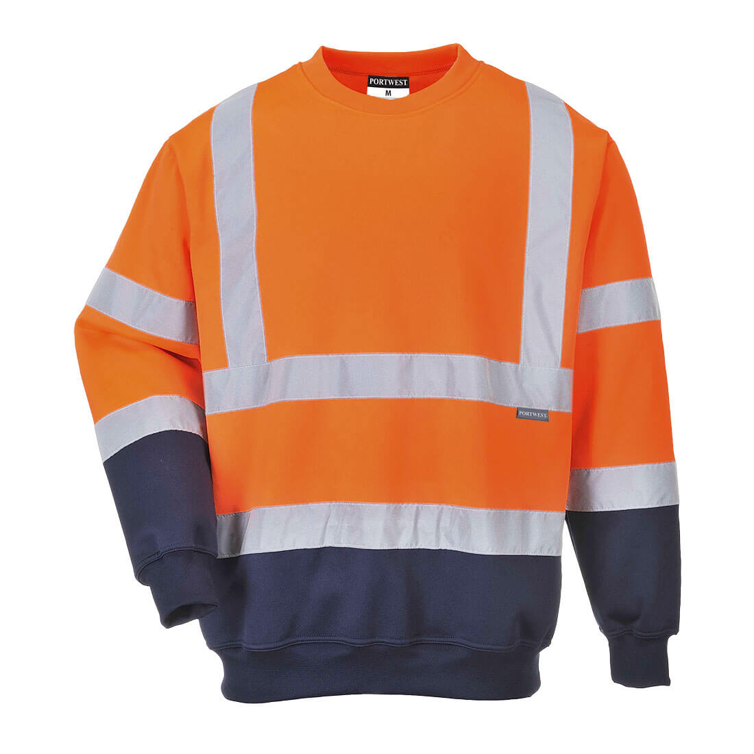 Hi-Vis Hood Sweatshirt - Orange/Marinblå