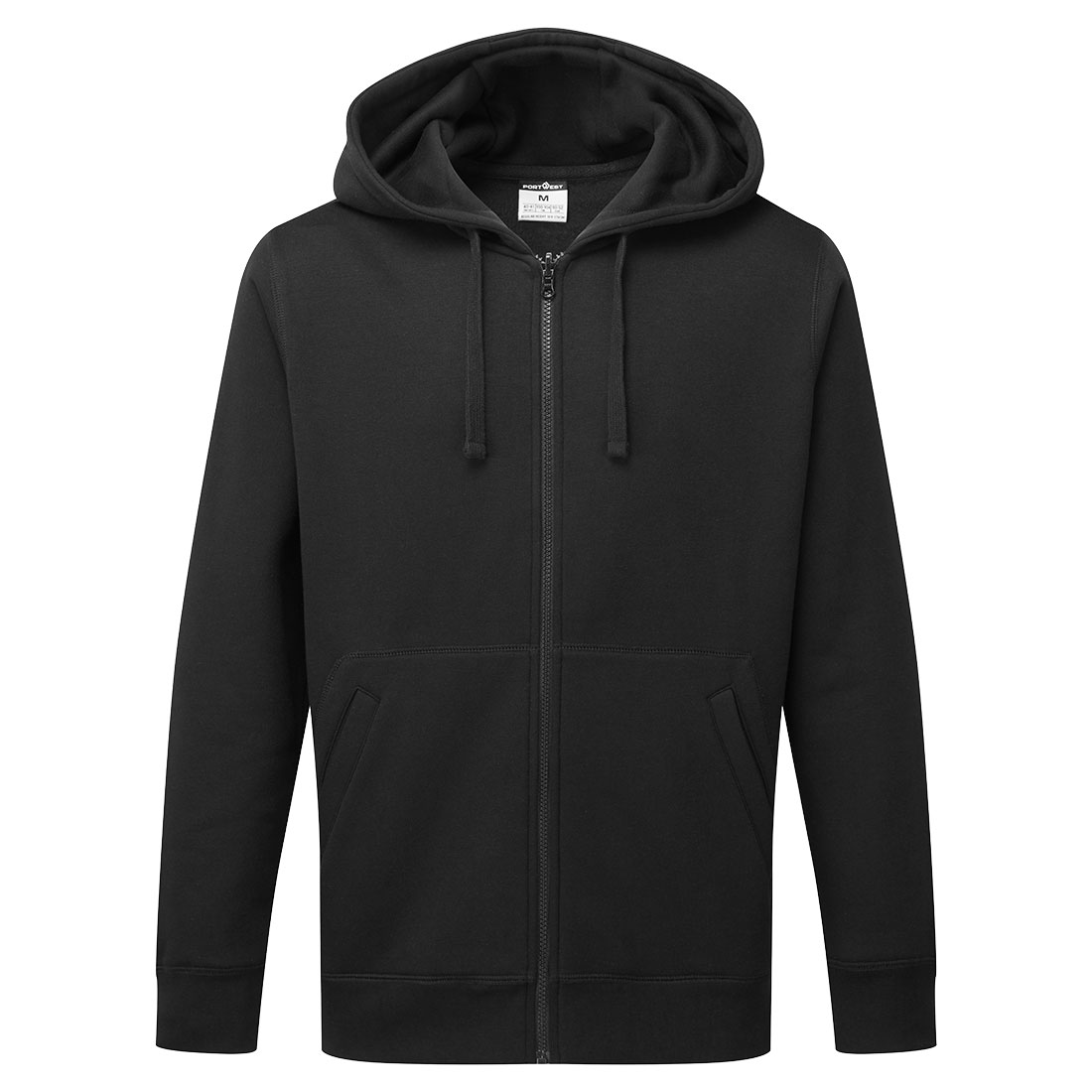 Hoodie med dragkedja - Svart