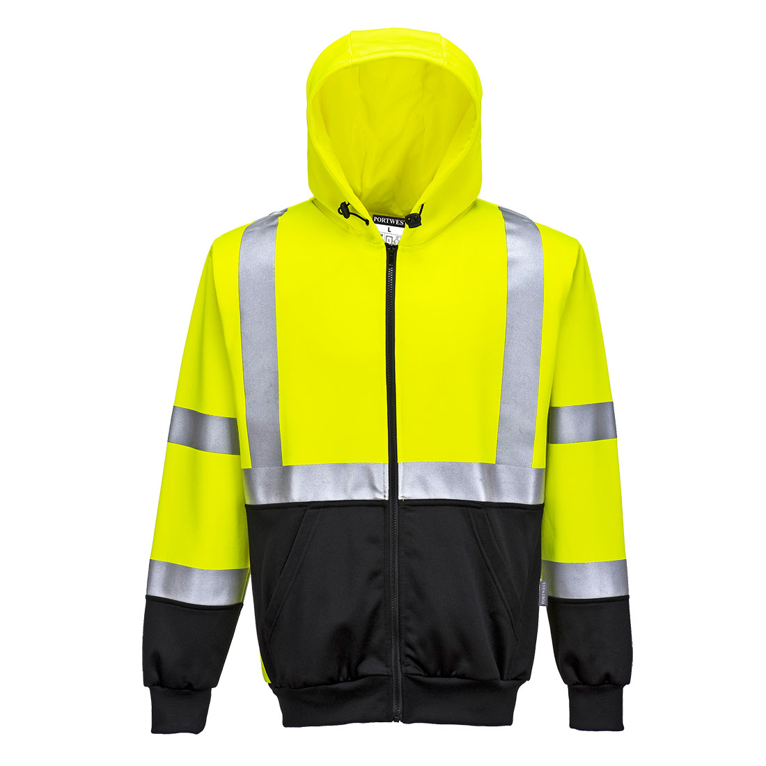 Hi-Vis Tvåfärgad Blixtlås hood - Gul/Svart