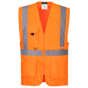 Hi-Vis Executive väst med surfplattficka - Orange