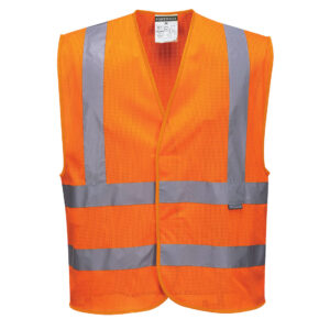 Hi-Vis Väst med Svarta Kontraster - Orange