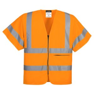 Väst med dragkedja och halv ärm - Orange