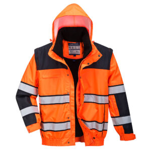 Hi-Vis klassic Bomber Jacket - Orange/Svart