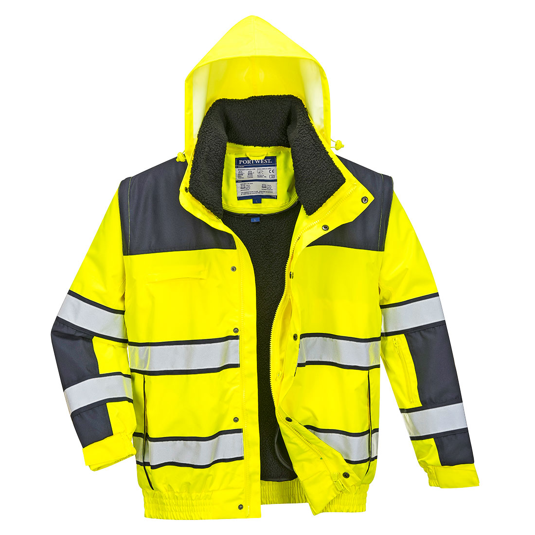 Hi-Vis klassic Bomber Jacket - Gul/Marinblå