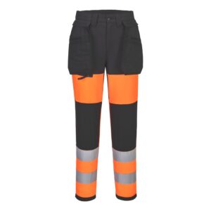 WX2 Eco Hi-Vis dambyxor i stretch, klass 1 - Orange/Svart