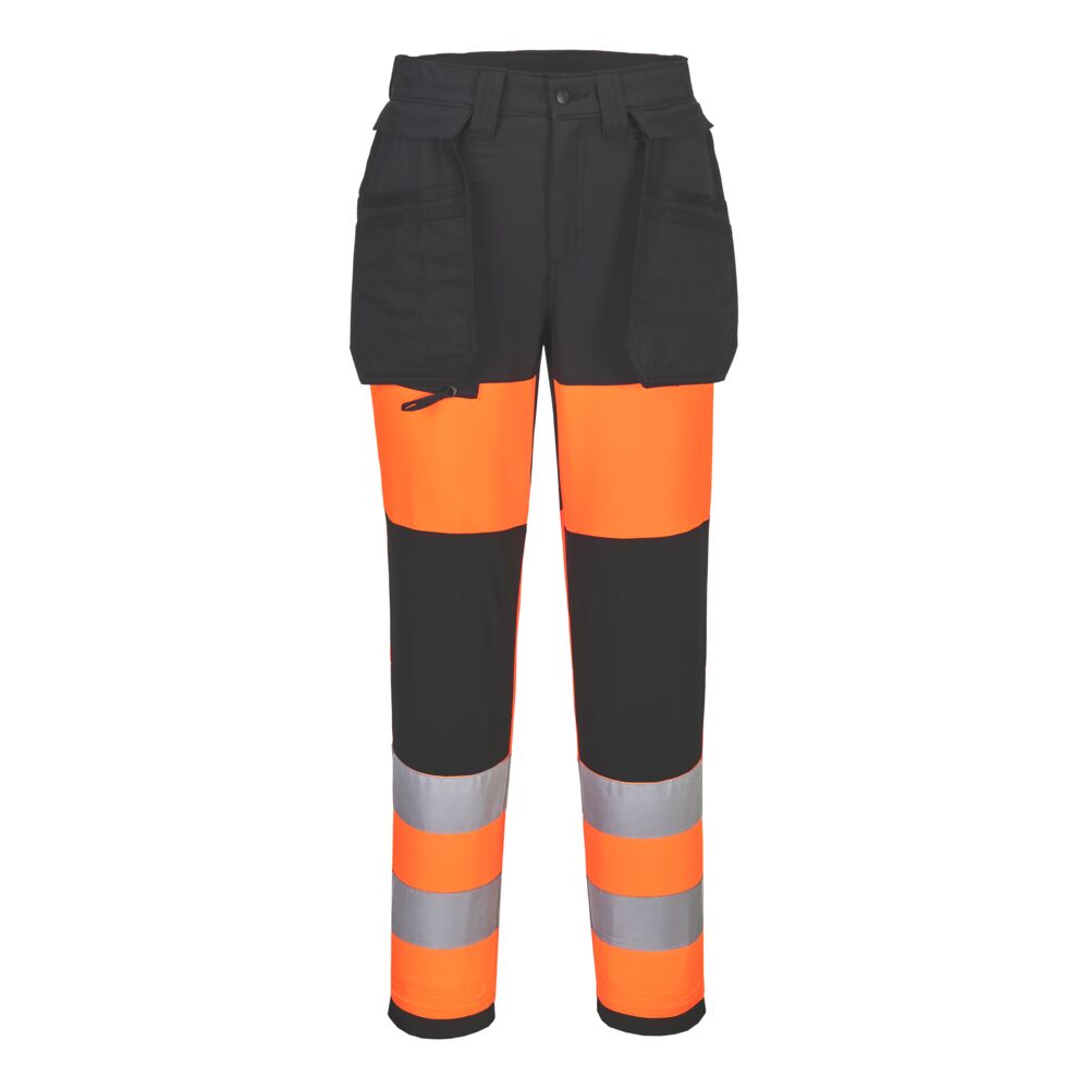 WX2 Eco Hi-Vis dambyxor i stretch, klass 1 - Orange/Svart