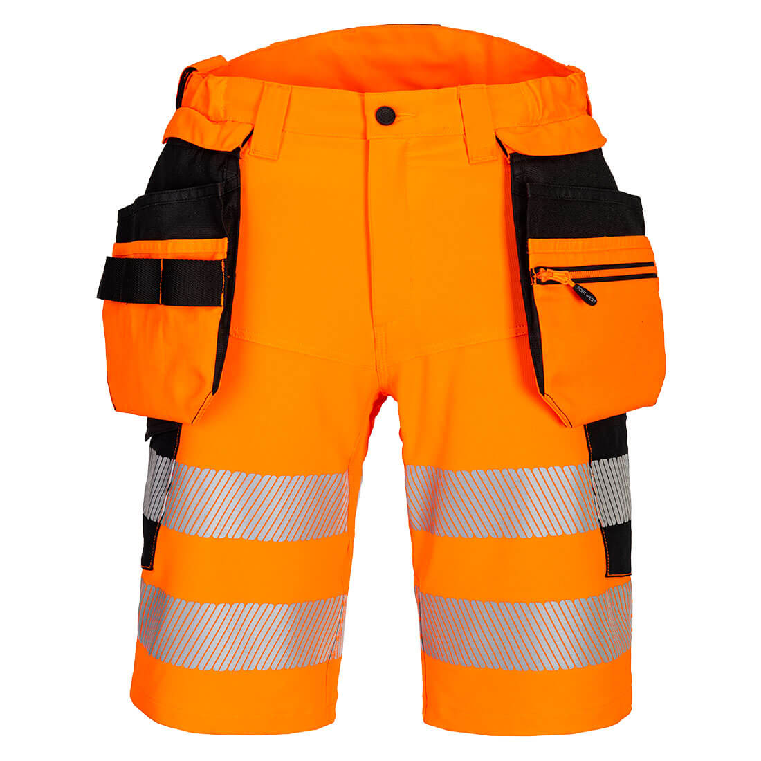 DX4 Hi-Vis Hantverksshorts 4-vägsstretch - Orange/Svart