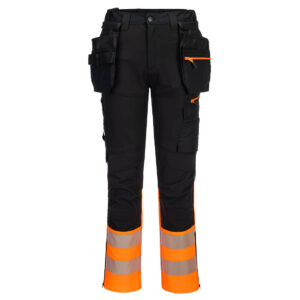 DX4 Hi-Vis Hantverksbyxa 4-vägsstretch Klass 1 - Orange/Svart