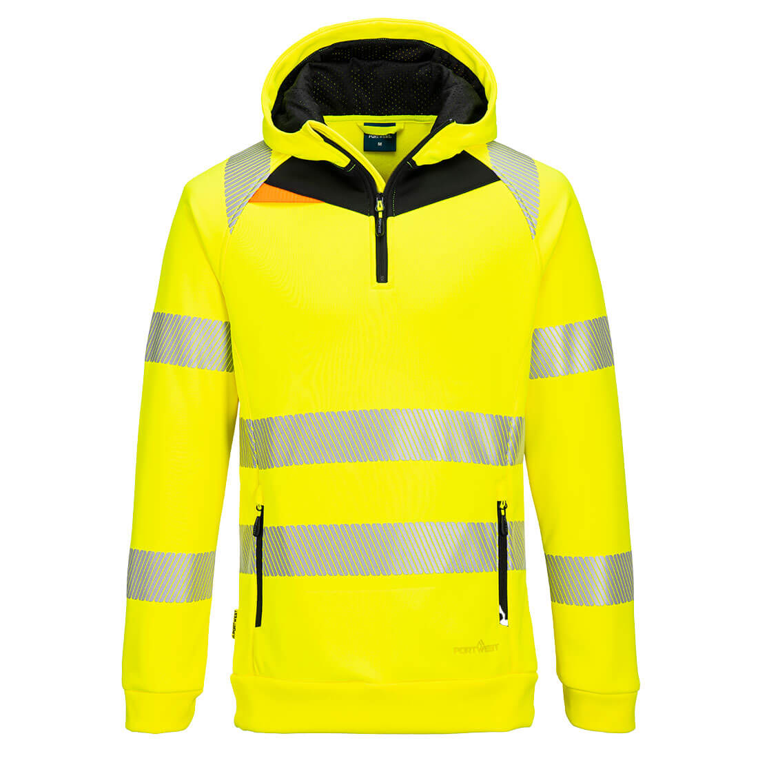 DX4 Hi-Vis Hoddie med 1/4 dragkedja - Gul/Svart