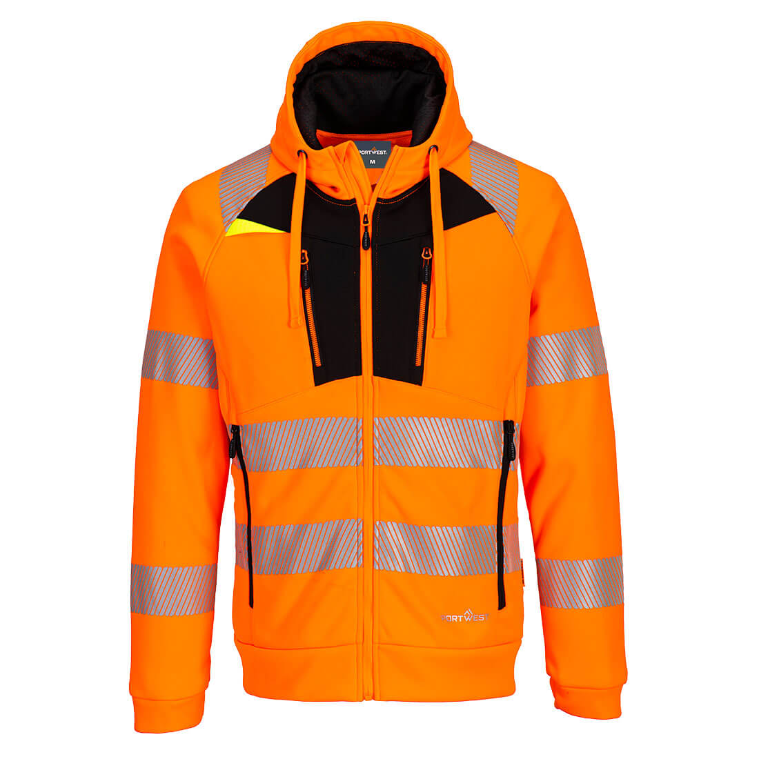 DX4 Hi-Vis Zip Hoodie - Orange/Svart