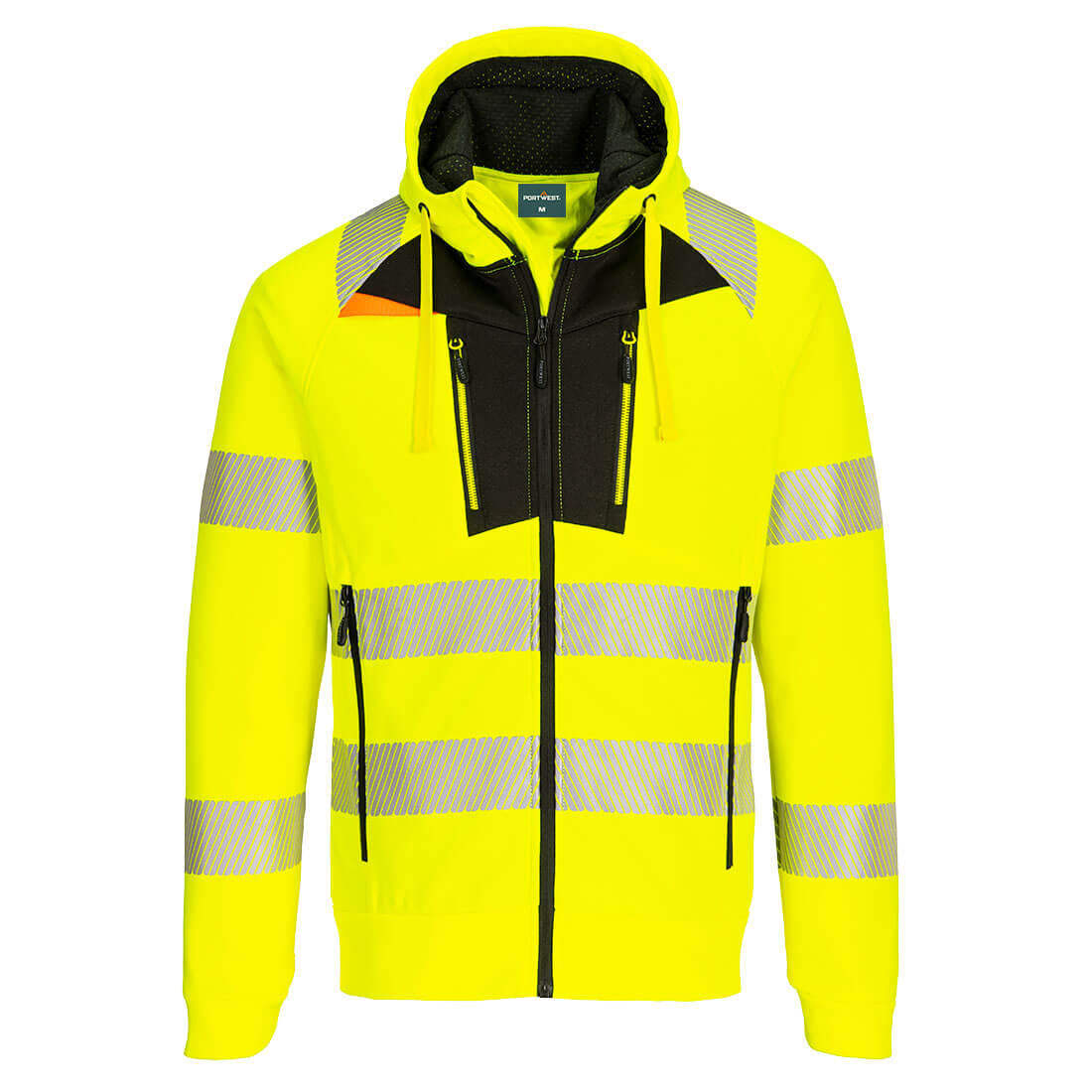 DX4 Hi-Vis Zip Hoodie - Gul/Svart