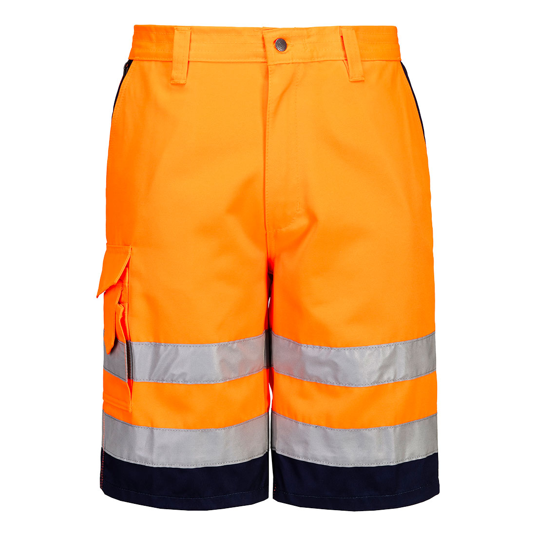 Hi-Vis Poly-bomull Shorts - Orange/Marinblå