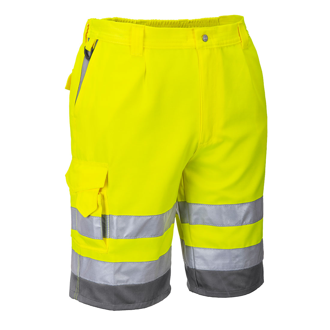 Hi-Vis Poly-bomull Shorts - Gul/Grå