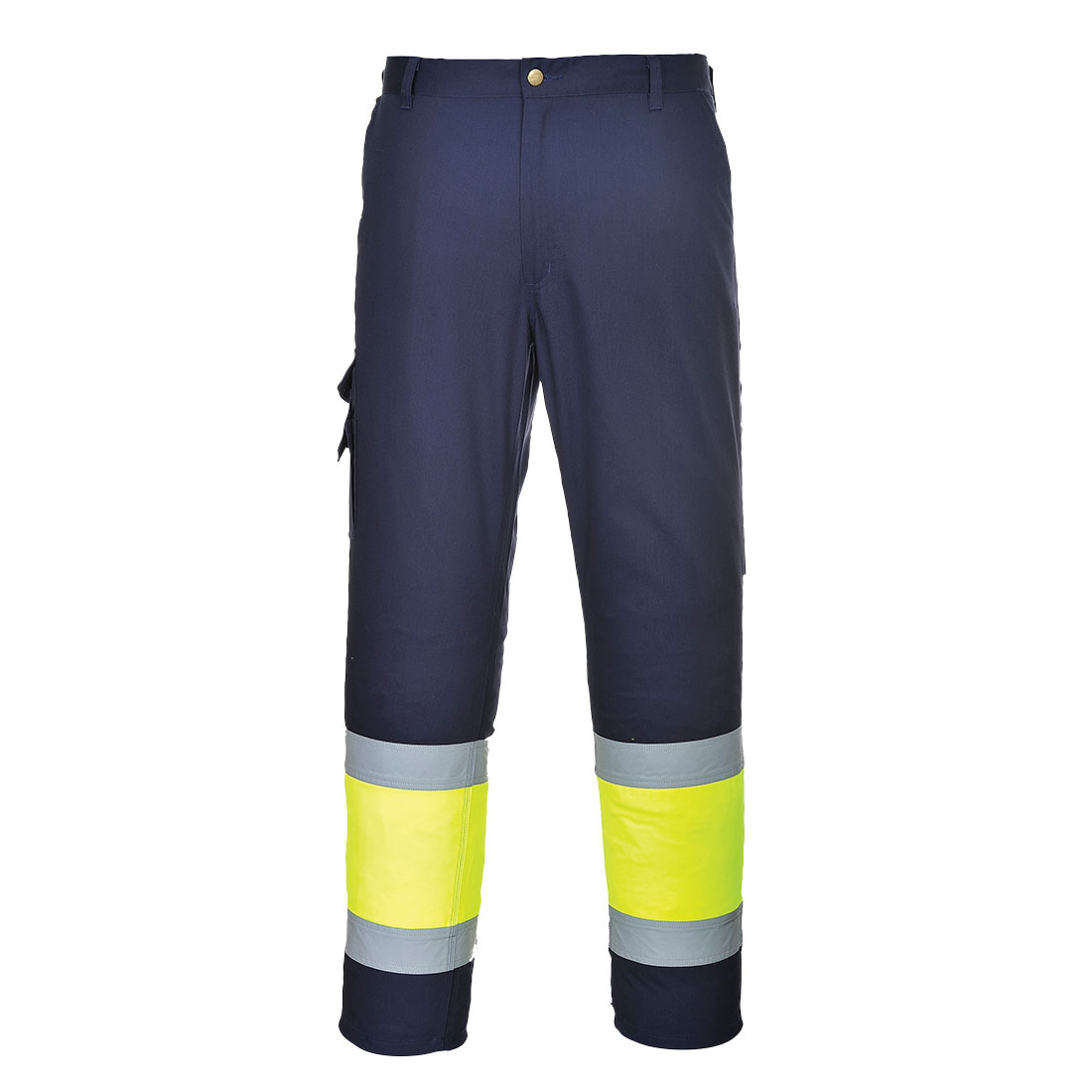 Hi-Vis Två Färgad Combat Byxa - Gul/Marinblå