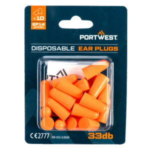 Öronproppar av PU-skum i blisterförpackning (10 par). - Orange