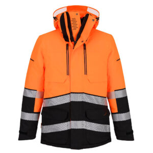 EV4 Hi-Vis Expedition Vinterparkas - Orange/Svart