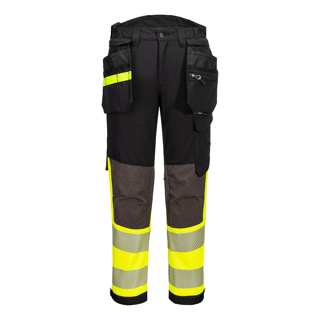 EV4 Hi-Vis Hantverksbyxa 4-vägsstretch Klass 1 - Gul/svart lång