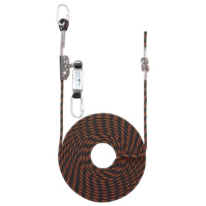 Fallskydd med 10 m rep - Svart/Orange