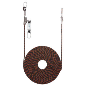 Fallskydd med 20 m rep - Svart/Orange