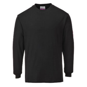 FR Modaflame Antistatisk Långärmad T-shirt - Svart