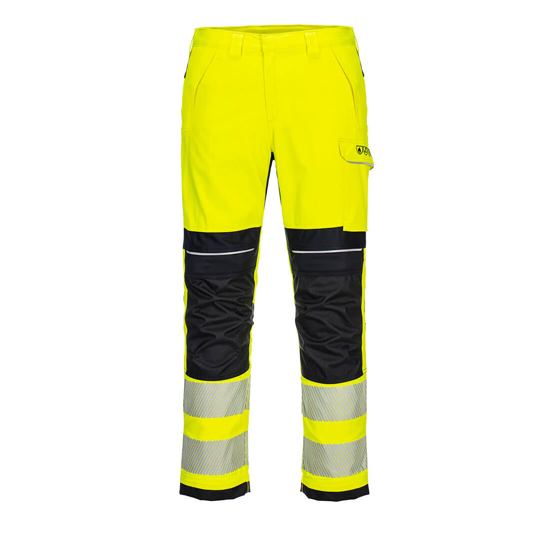 PW3 FR Modaflame Hi-Vis Arbetsbyxa Stretch Klass 2 - Gul/Svart