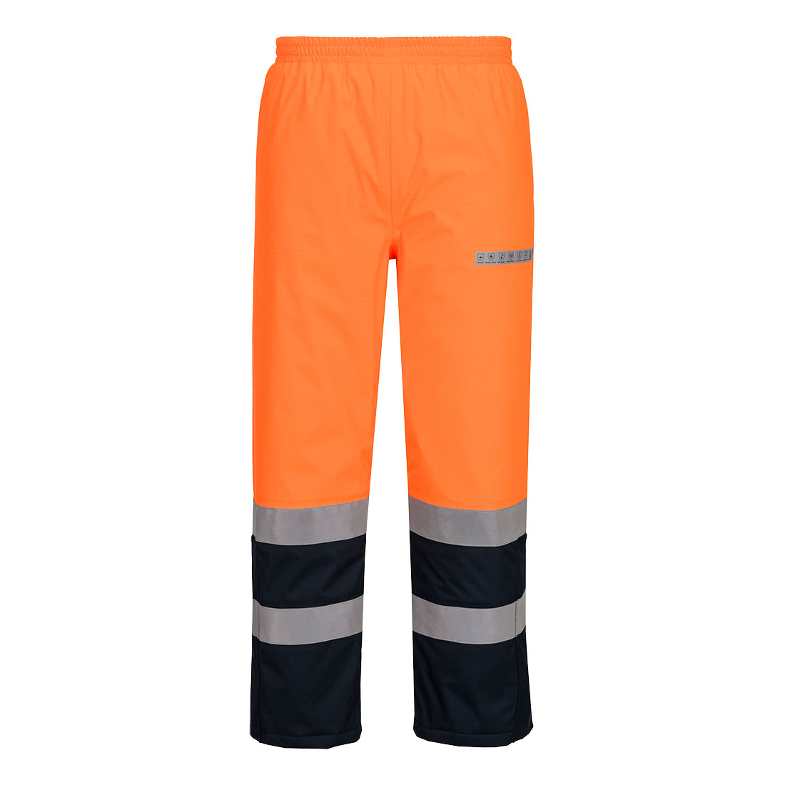 Bizflame Rain+ Hi-Vis Multi-Norm Kontrast FR vinterbyxor - Orange/Marinblå