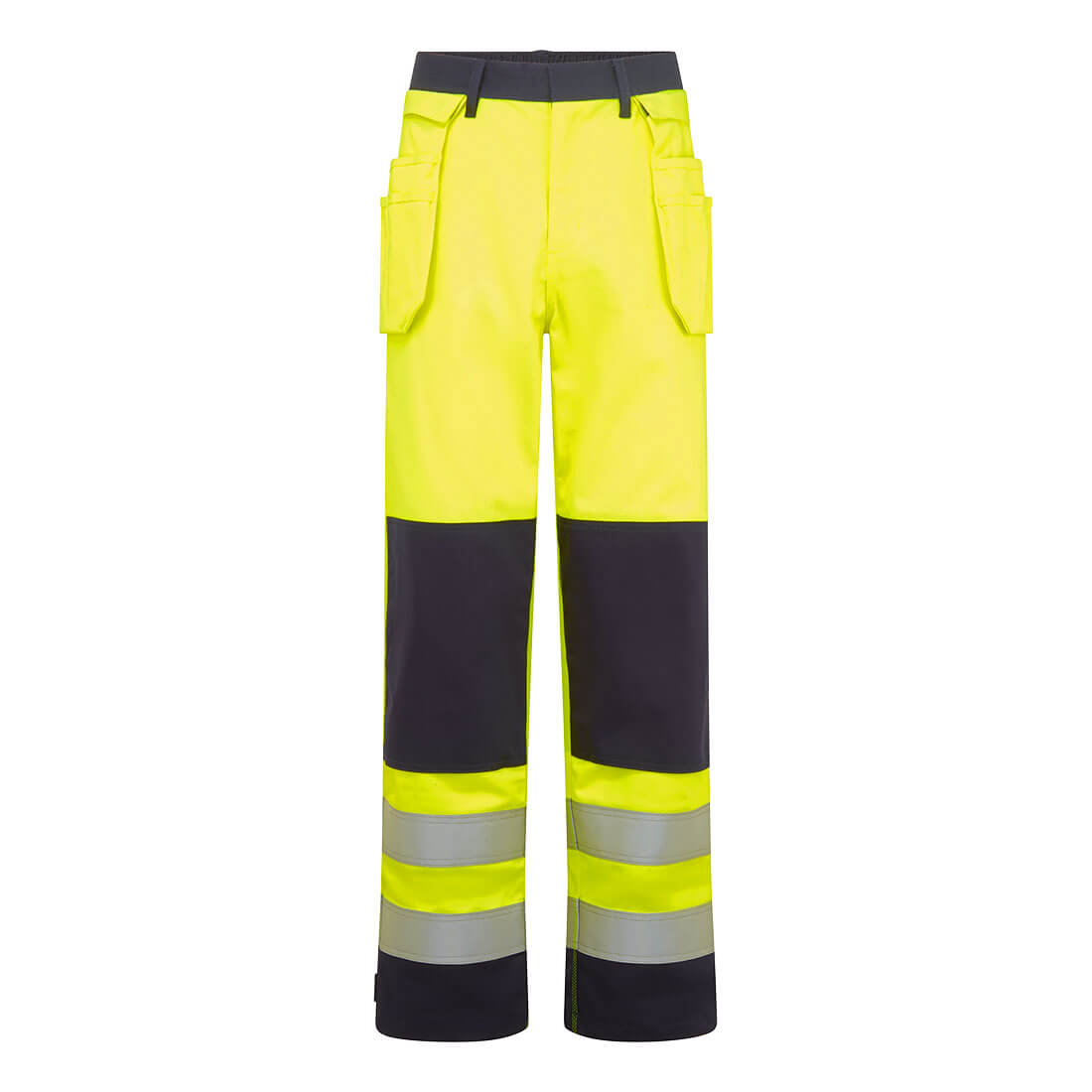 Bizflame Work Hi-Vis Contrast FR Hantverksbyxa - Gul/Marinblå