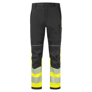 PW3 Modaflame Work Hi-Vis klass 1 FR-byxor - Gul/Svart