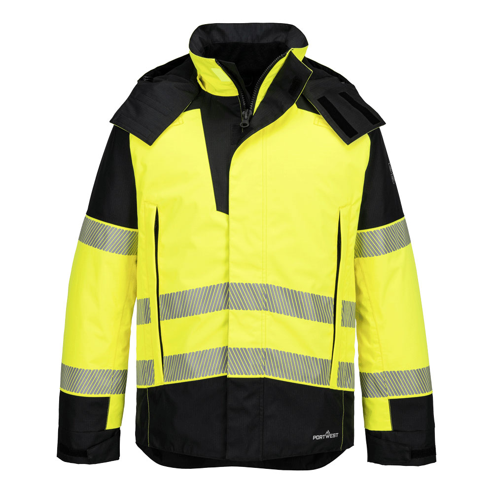 PW3 FR Modaflame Rain+ Hi-Vis Vinterjacka - Gul/Svart