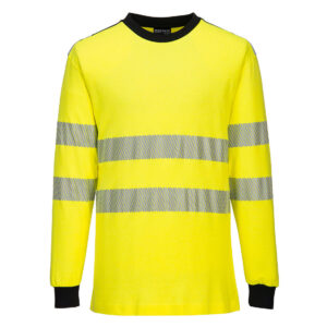 PW3 Modaflame Knit Hi-Vis FR Långärmad T-shirt - Gul/Svart