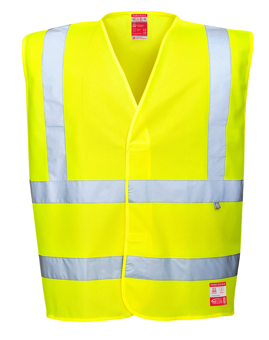 Hi-Vis Anti Static Väst - Flamskydd - Gul:
